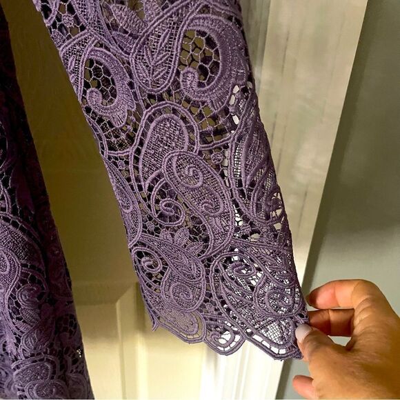 Anthropologie Maeve Lace Mini Dress Lavender - Picture 7 of 7